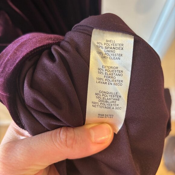 NWOT Eliza J Crushed Velvet Deep Plum Gown Sz 6 - Picture 10 of 10